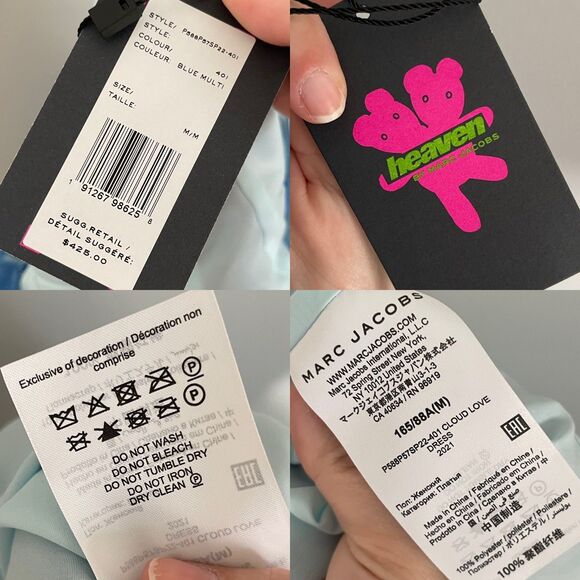 NEW Orig. $425 Rare Marc Jacobs Heaven Cloud Love Mini Dress in Blue Sz M NWT - Picture 10 of 10